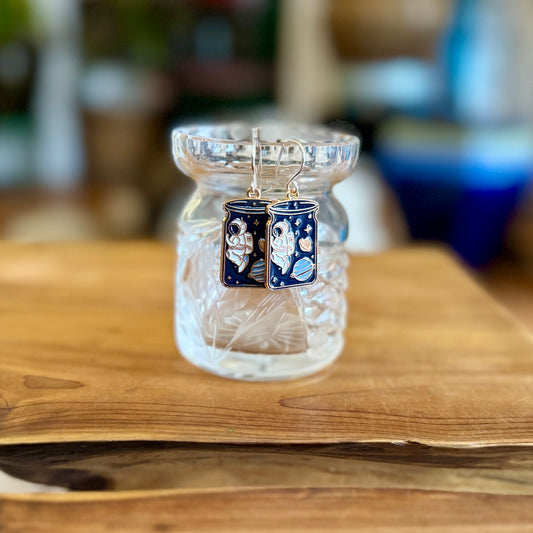 Navy Space in a jar earrings