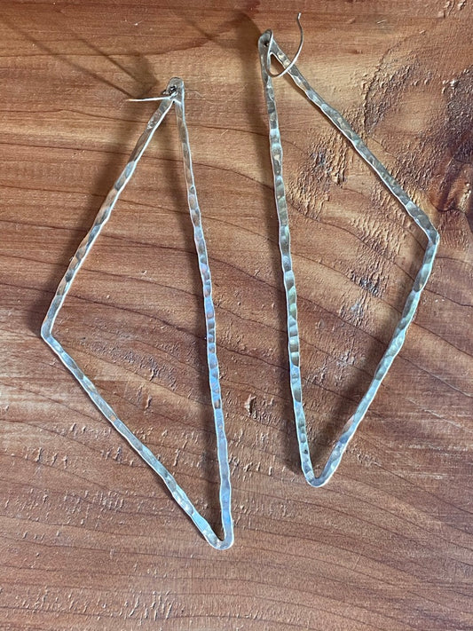 Large Sterling Silver Triangle Earrings