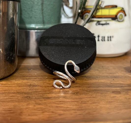 Hand Fabricated Smooth Sterling Silver Snake ring