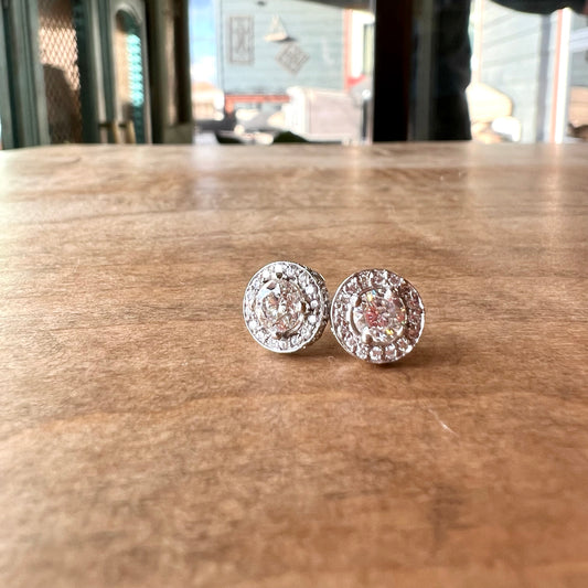 halo diamond studs earrings