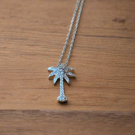 Diamond Palm tree pendant